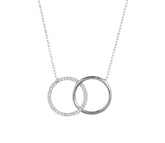 Interlink Circles of Life 925 Sterling Silver Necklace studded with CZ